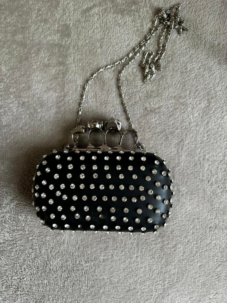 Clutch met steentjes, Ophalen of Verzenden, Zo goed als nieuw, Avondtasje