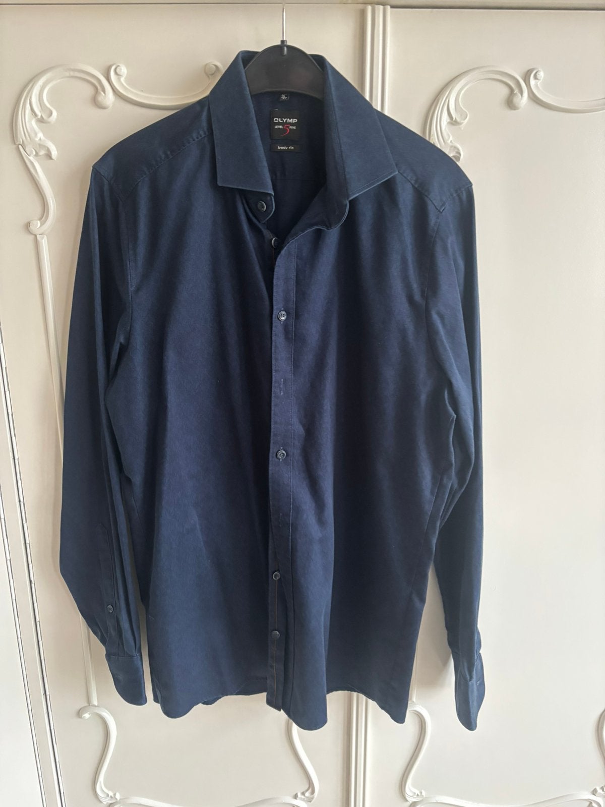 Zgan blauw overhemd Olymp Bodyfit maat 41, Ophalen of Verzenden, Zo goed als nieuw, Blauw, Halswijdte 41/42 (L)
