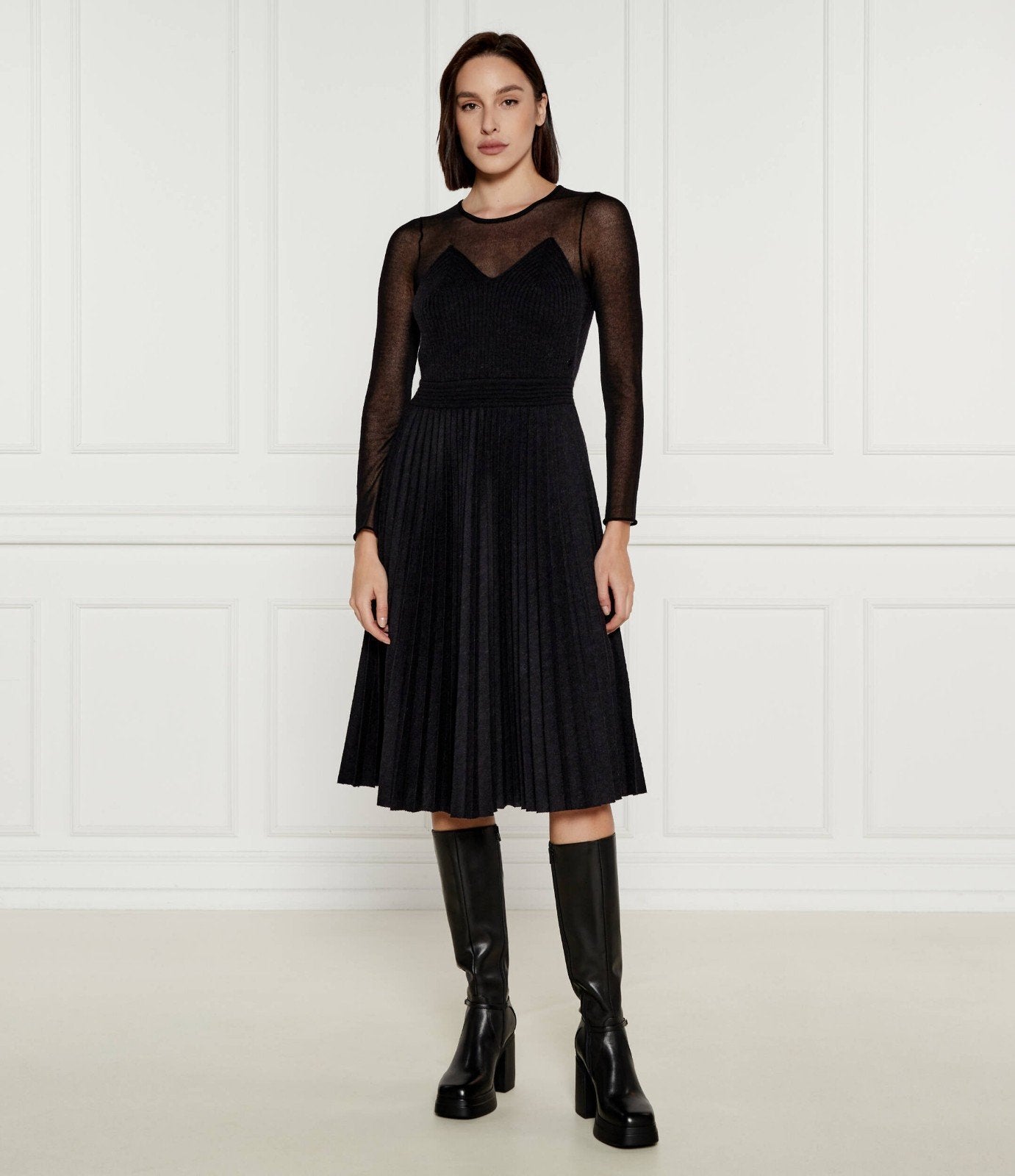 Marc cain marccain dun gebreide jurk nieuw, Kleding | Dames, Jurken, Maat 38/40 (M), Verzenden, Zwart, Nieuw