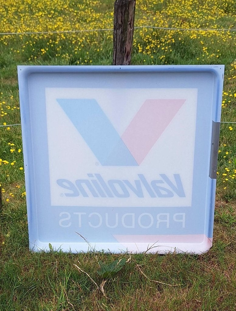 Vintage Valvoline lichtbak reclamebord️, nr.2 ⛽️, Verzamelen, Ophalen, Reclamebord, Gebruikt, .