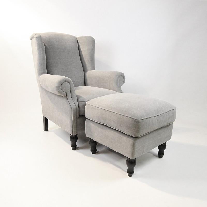 Zo goed als nieuwe Oorfauteuil met Hocker, Huis en Inrichting, Fauteuils, Ophalen of Verzenden, Zo goed als nieuw, 75 tot 100 cm