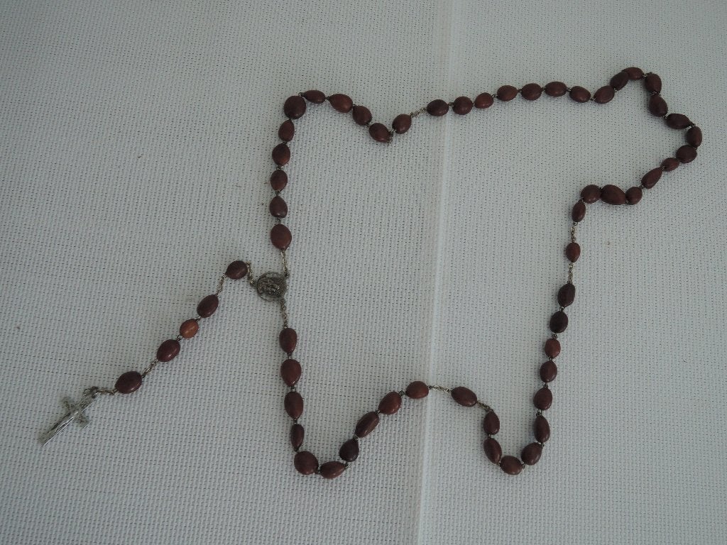 Rozenkrans met bruine kralen, Verzamelen, Religie, Ophalen of Verzenden, Zo goed als nieuw, Overige typen, Christendom | Katholiek