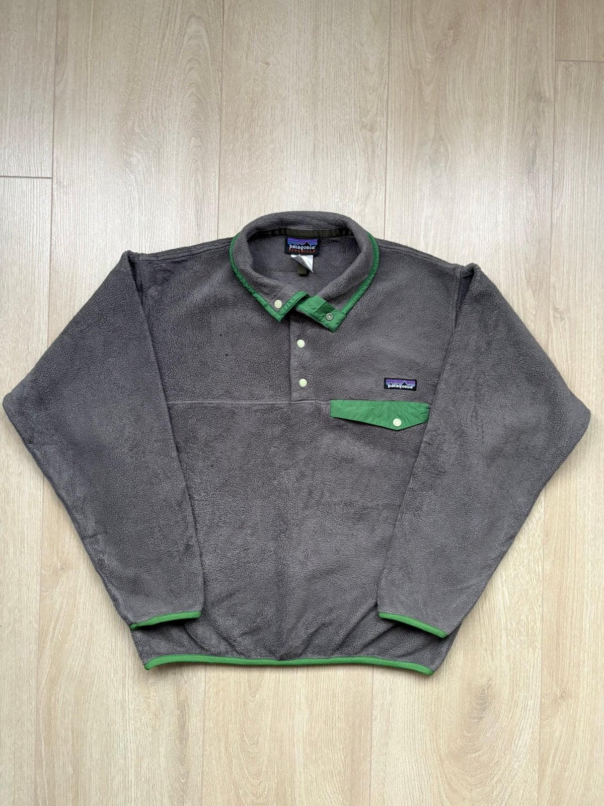 Grijs & Groene Patagonia Fleece •Maat S, Kleding | Heren, Ophalen of Verzenden, Zo goed als nieuw, Maat 56/58 (XL), Grijs