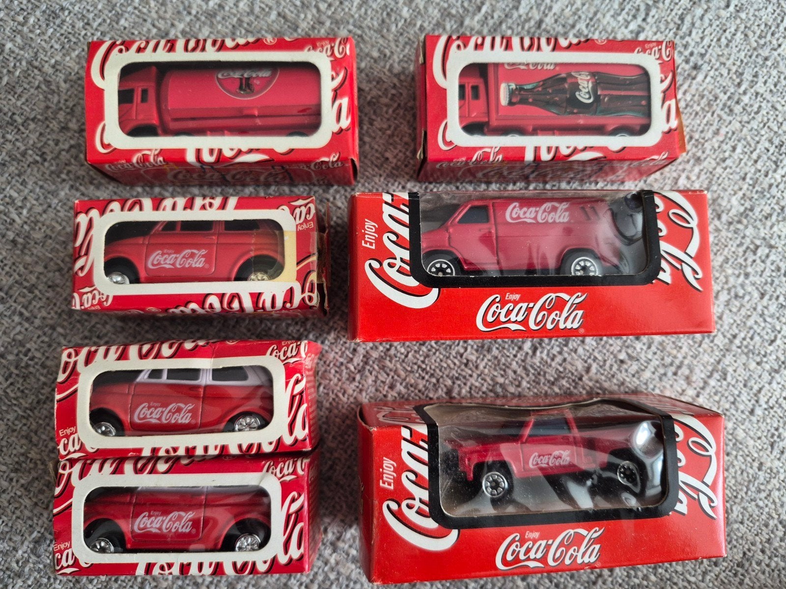 Coca Cola miniatuur auto's - Set van 7, Overige merken, 1:50 of kleiner, Overige typen, Nieuw
