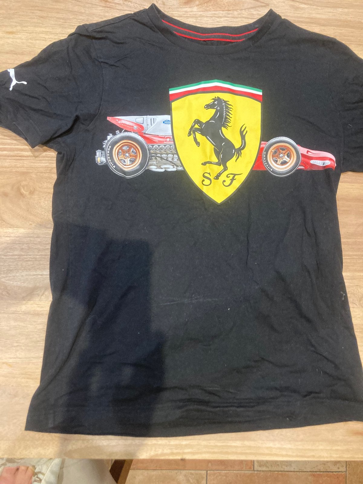 Puma T shirt Ferrari maat M zwart, Ophalen of Verzenden, Zo goed als nieuw, Zwart