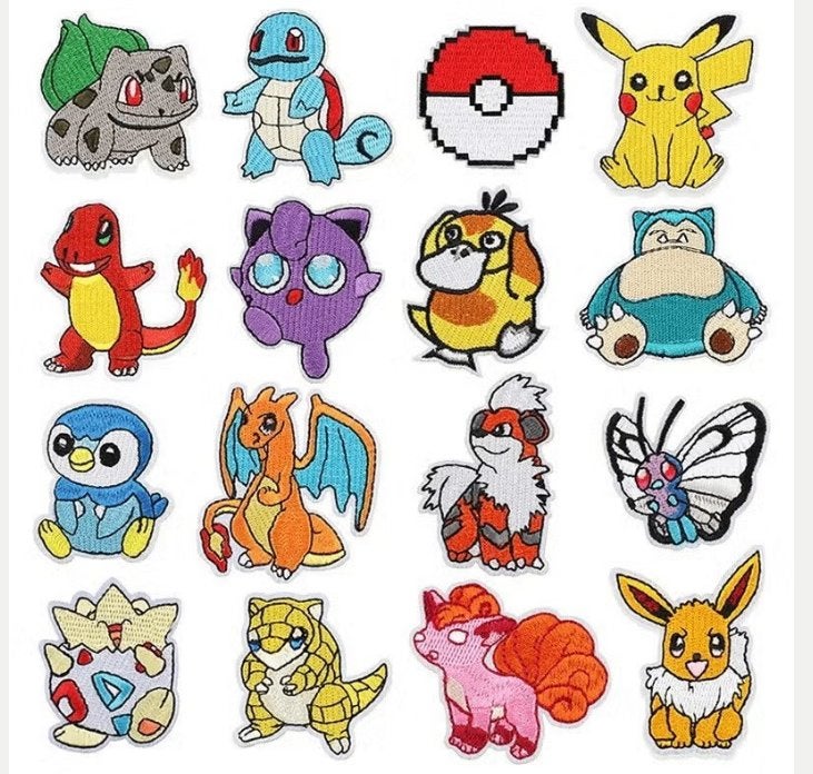 Pokemon kleding patches 16 stuks (Ongeveer 6x5cm), Ophalen of Verzenden, Nieuw
