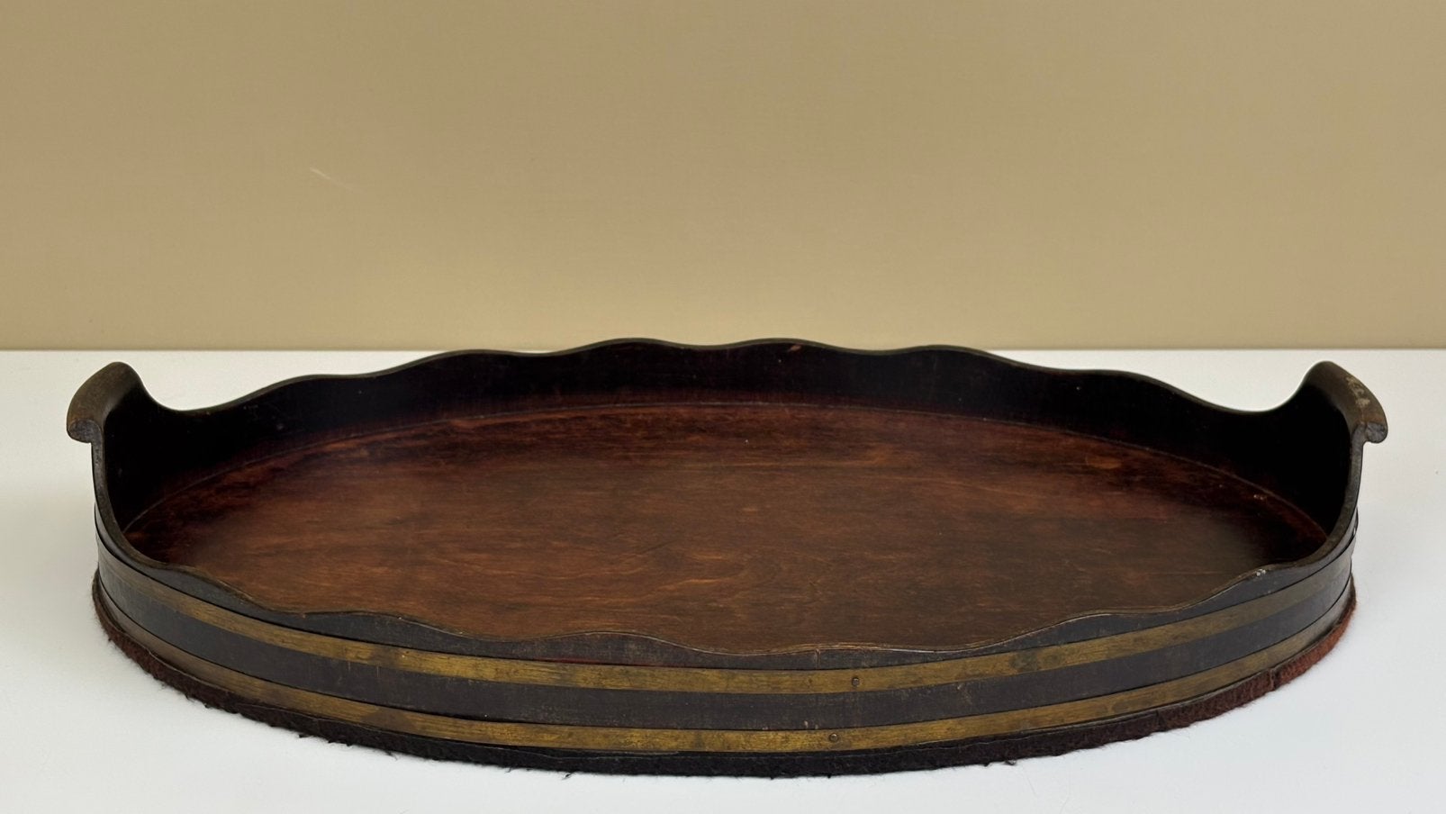 Antiek George III mahoniehout dienblad 18e 19e eeuw messing, Antiek, Antiek, Ophalen of Verzenden, Zo goed als nieuw