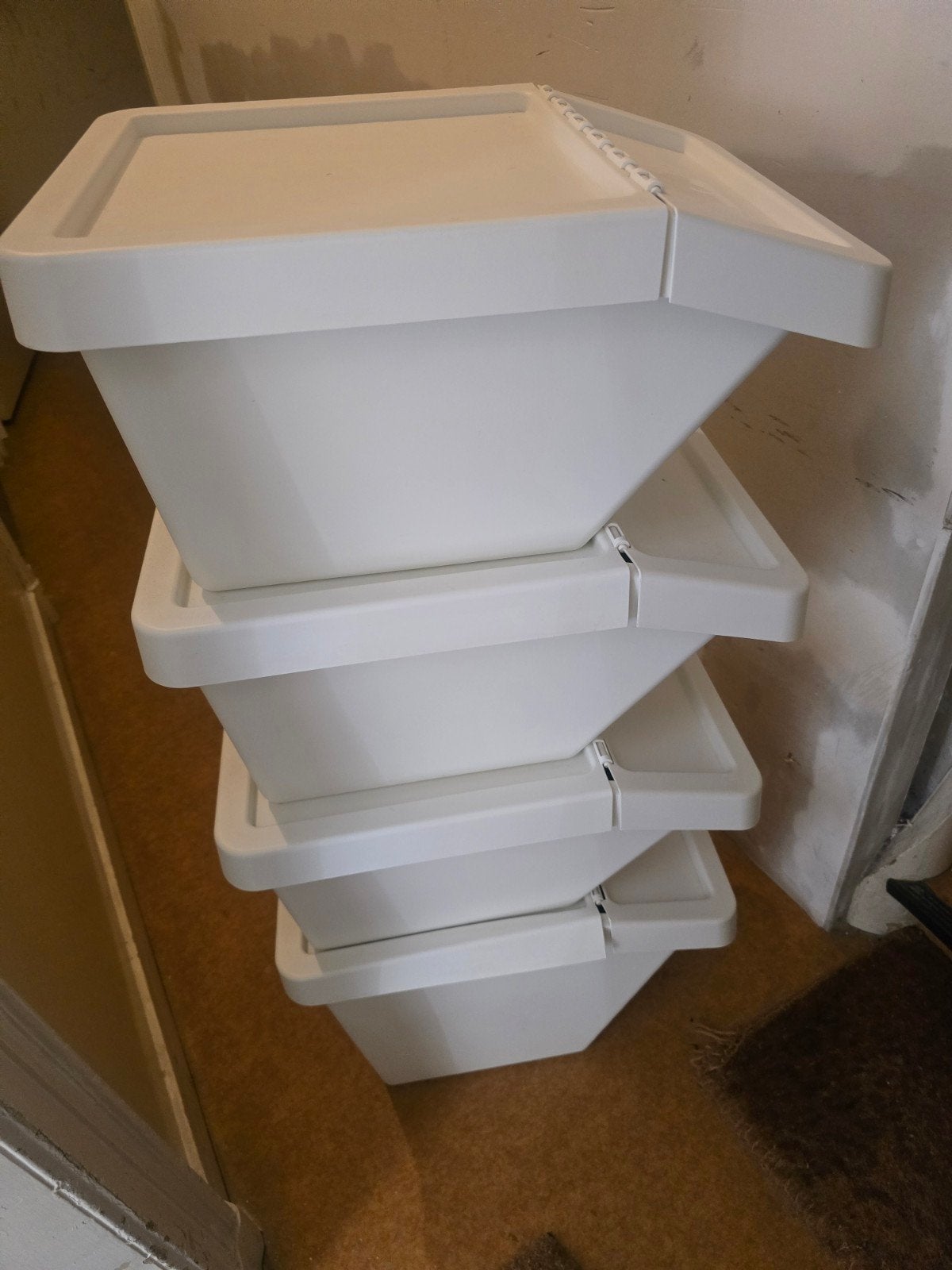 Sortera IKEA afvalbakken - 3x 37L, 1x 60L, Ophalen, Gebruikt, Wit, Kunststof