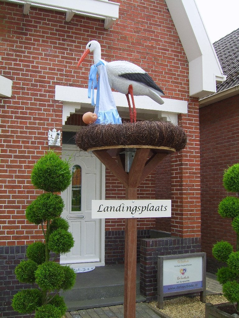 Supermooi Ooievaarsnest jongen + naambord DIRECT BESCHIKBAAR, Kinderen en Baby's, Kraamcadeaus en Geboorteborden, Ophalen, Nieuw