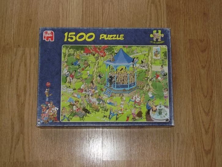 Jan van Haasteren - Het Muziekpaviljoen - (1500 stuks), Ophalen of Verzenden, 500 t/m 1500 stukjes, Gebruikt, Legpuzzel