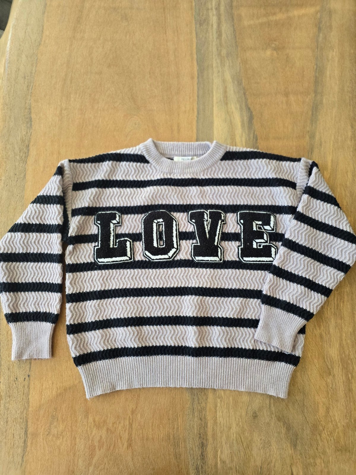 By Clara Paris trui met 'LOVE' opdruk -  1Maat, Ophalen of Verzenden, Zo goed als nieuw, Maat 36 (S), Grijs