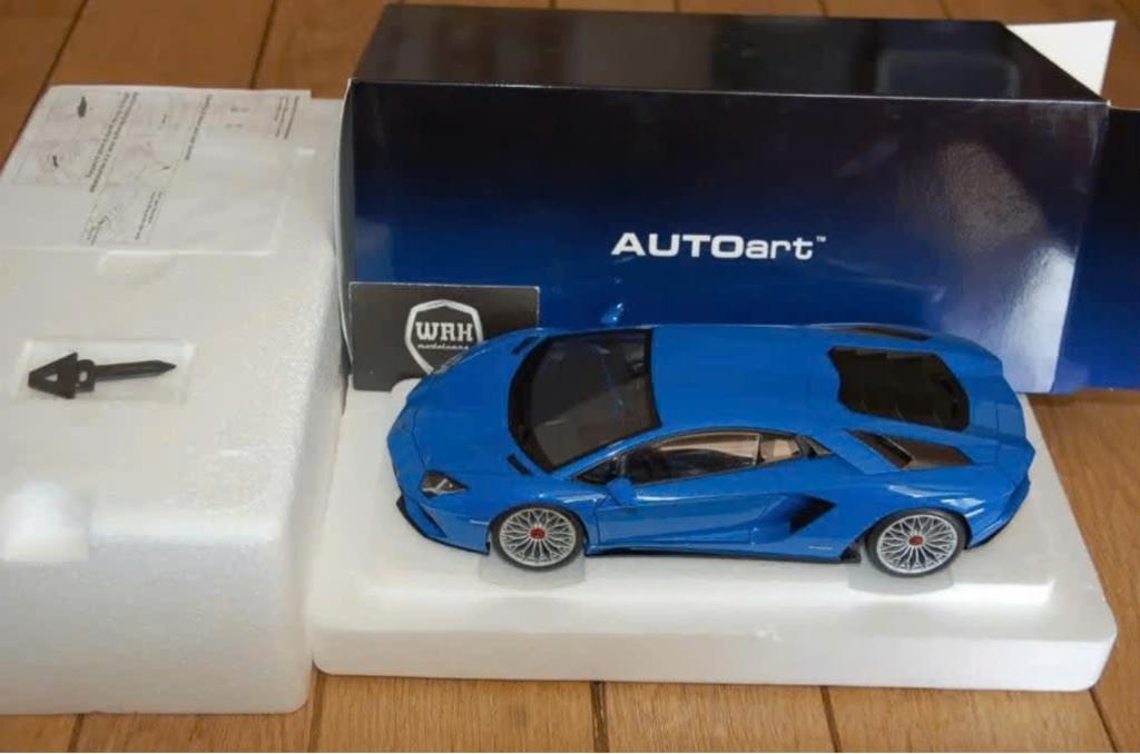 1:18 Lamborghini Aventador S blue Autoart 79134 in doos WRH, Hobby en Vrije tijd, Modelauto's | 1:18, Verzenden, Zo goed als nieuw
