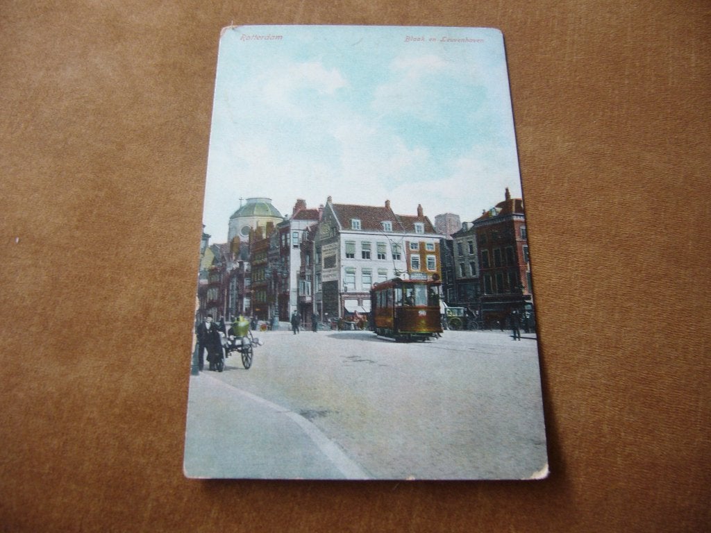 ROTTERDAM  =  BLAAK EN LEUVEHAVEN MET TRAM  BRIEFKAART, Ophalen of Verzenden, Voor 1920, Ongelopen, Zuid-Holland