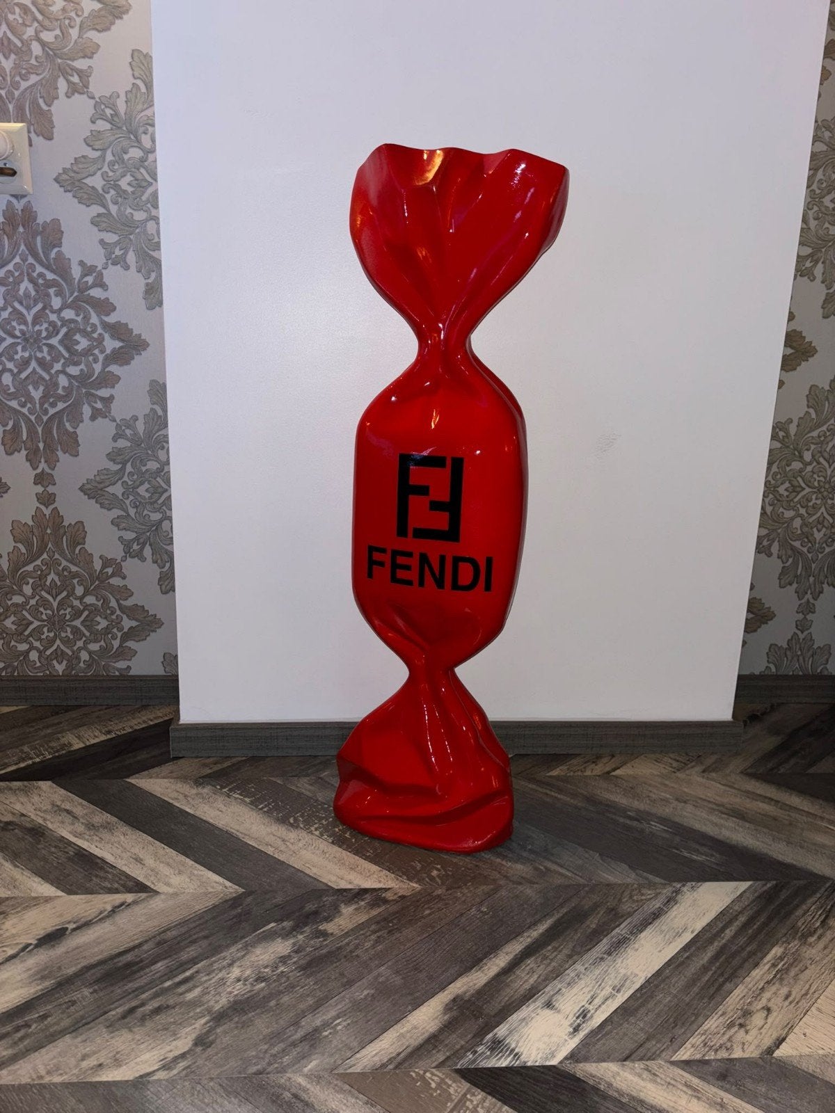 Fendi Snoep Vaas - Uniek Design Object, Antiek en Kunst, Ophalen, Vaas, Rood, 100 cm