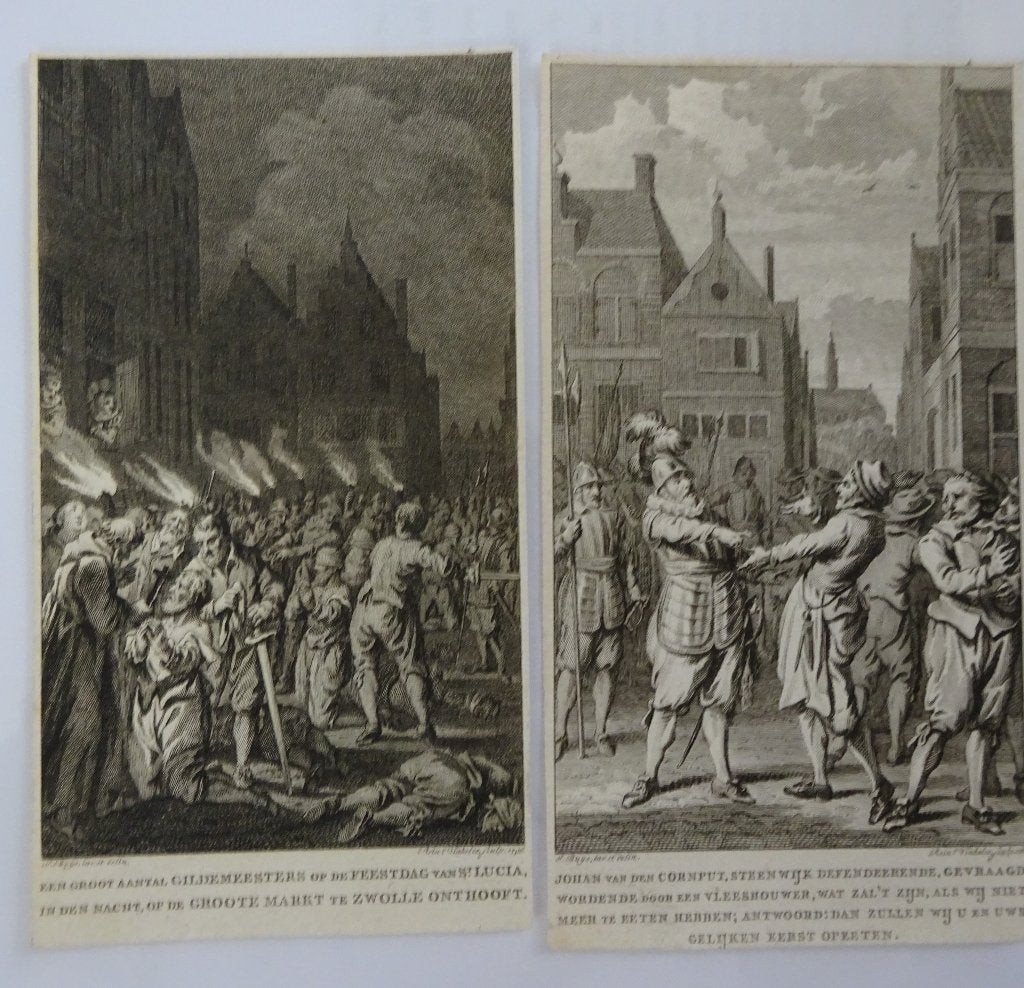 prent zwolle en prent kampen, Gebruikt, Verzenden, Voor 1940, Prent