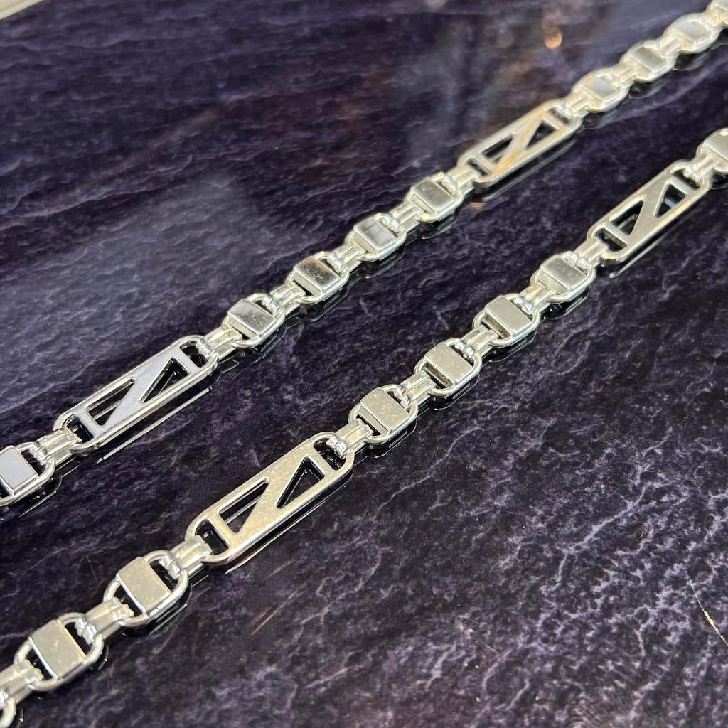 Zilveren ketting 925 silver magnum schakel Kingsley, Ophalen of Verzenden, Nieuw, Goud