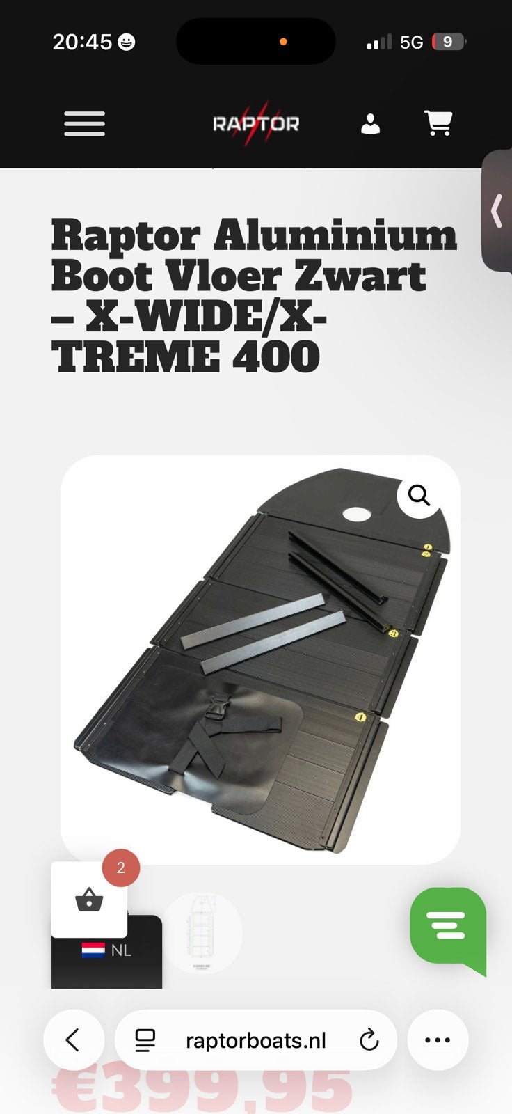aluminium bodem x wide 400 raptor boot, Watersport en Boten, Ophalen of Verzenden, Overige typen