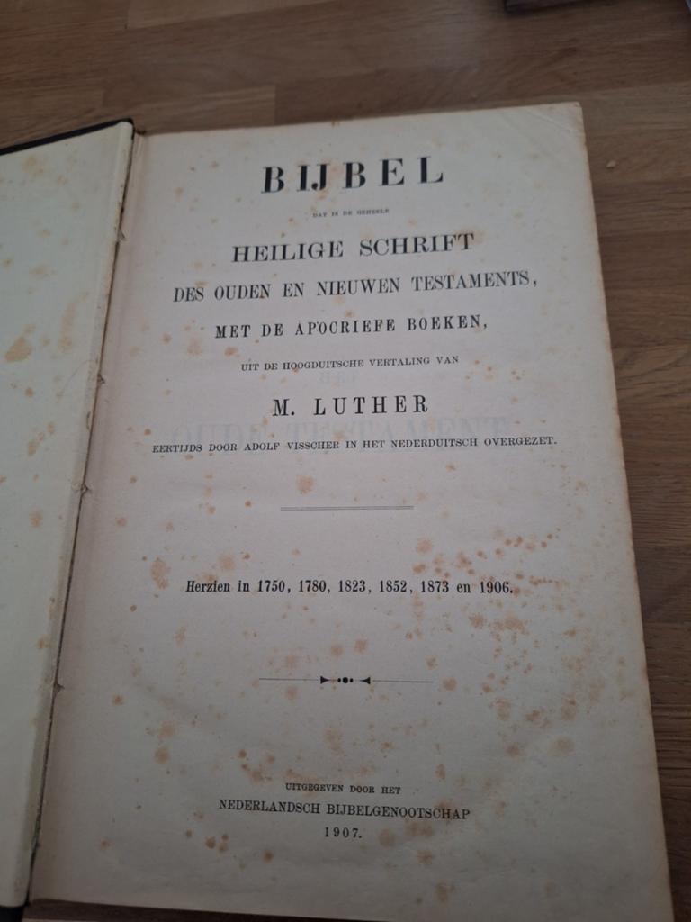 Bijbel: Heilige Schrift, M. Luther, 1907, Antiek en Kunst, Antiek | Boeken en Bijbels, Ophalen of Verzenden, M. Luther