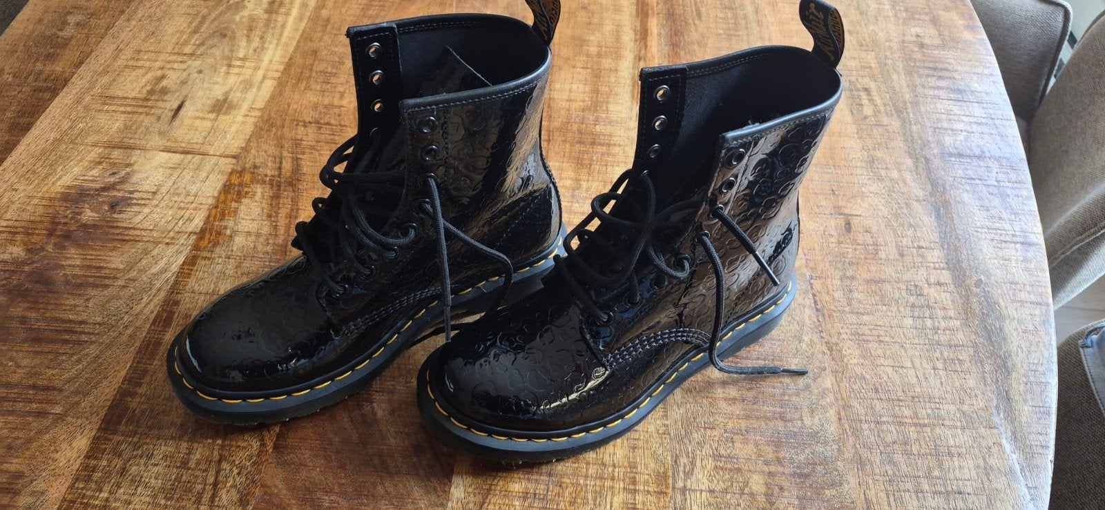 Dr. Martens 1460 Pascal Croc Emboss Laarzen Zwart, Kleding | Dames, Zwart, Lage of Enkellaarzen, Ophalen of Verzenden, Dr. Martens