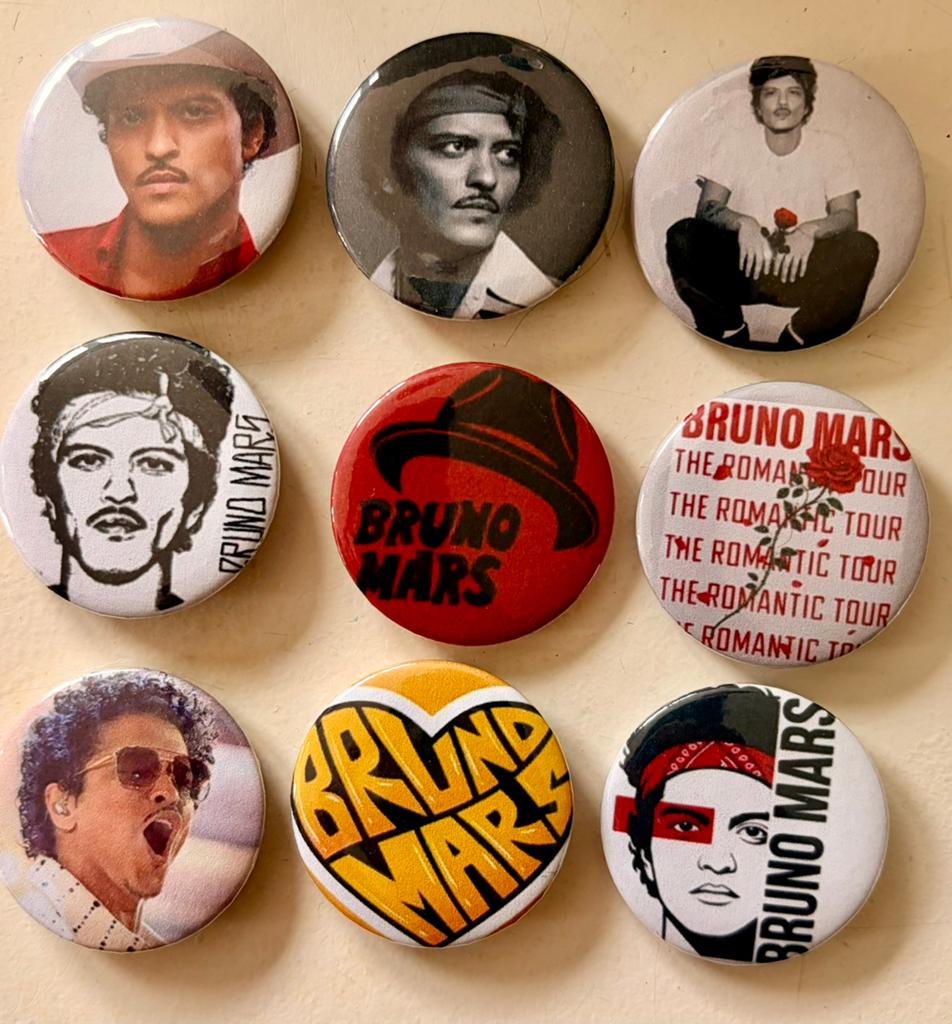 Bruno Mars buttons ook per stuk, Ophalen of Verzenden, Zo goed als nieuw, Overige onderwerpen