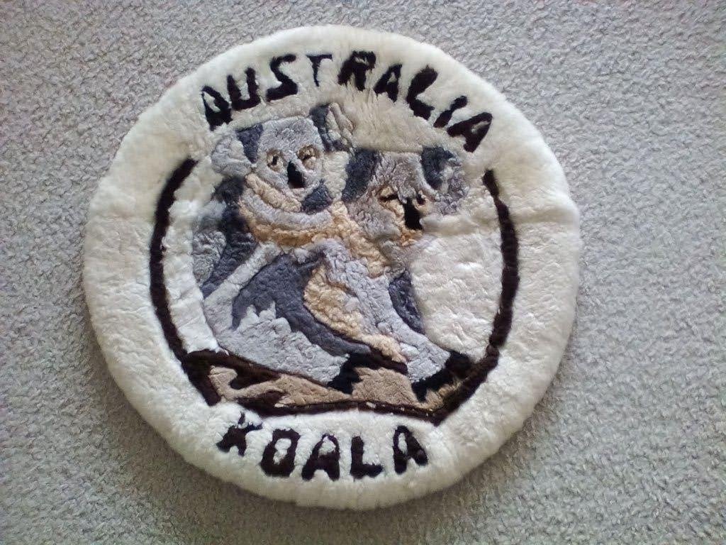Kussenhoes Koala Australia / Australie vacht, 50 cm doorsnee, Huis en Inrichting, Beige, Rond, Ophalen of Verzenden, Zo goed als nieuw