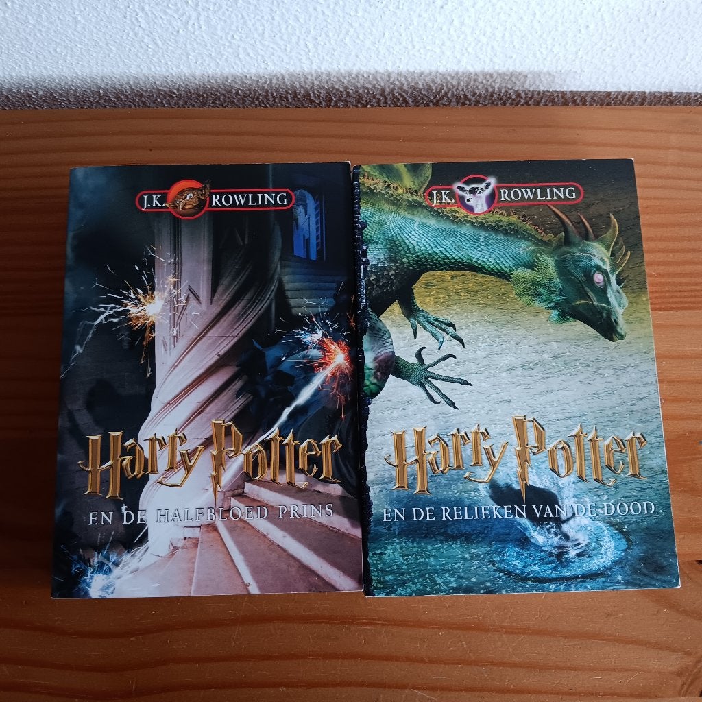 Harry Potter boeken: Halfbloed Prins & Relieken van de Dood, Ophalen of Verzenden, Zo goed als nieuw, J.K. Rowling