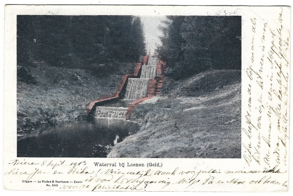 Loenen, Waterval bij Loenen, Verzenden, Voor 1920, Gelopen, Gelderland