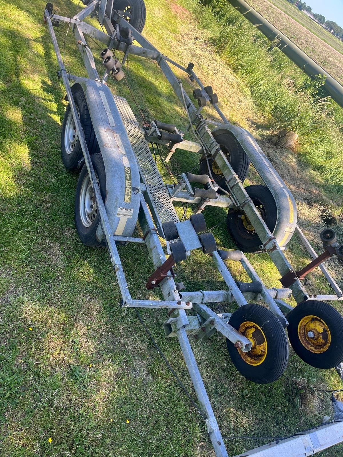 Pega boottrailer geremd voor de wat grotere boten, Watersport en Boten, Ophalen of Verzenden, Gebruikt