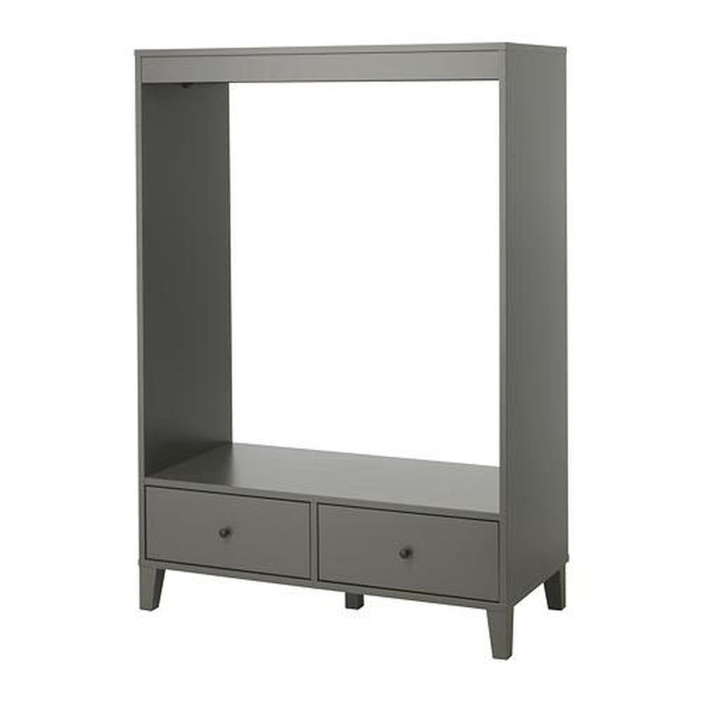 Grijze open kledingkast met lades, Ophalen, Gebruikt, 50 tot 100 cm, Met lade(s)