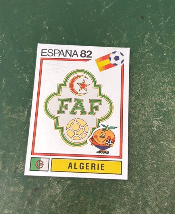 Panini plaatje embleem Algerije WK 82, Ophalen of Verzenden