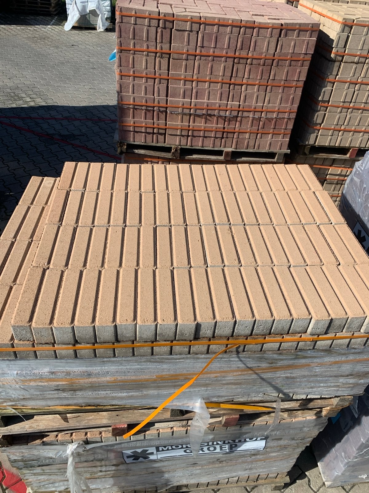 Waalformaat 7cm oker klein facet restant 15m2 €17,50/m2, Tuin en Terras, Klinkers, Nieuw, Ophalen of Verzenden, 10 m² of meer