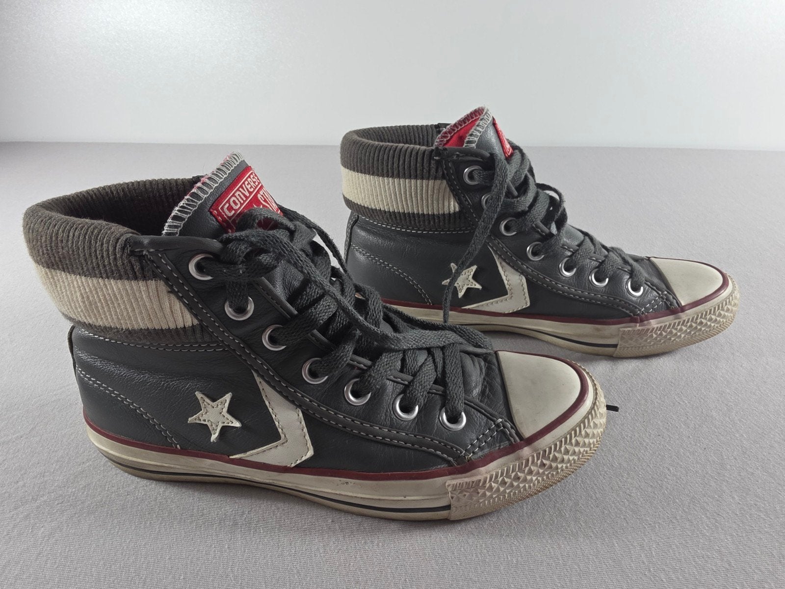 Converse All Star high-top sneakers grijs leer maat 36, Verzenden, Converse All Star, Sneakers of Gympen, Converse All Stars