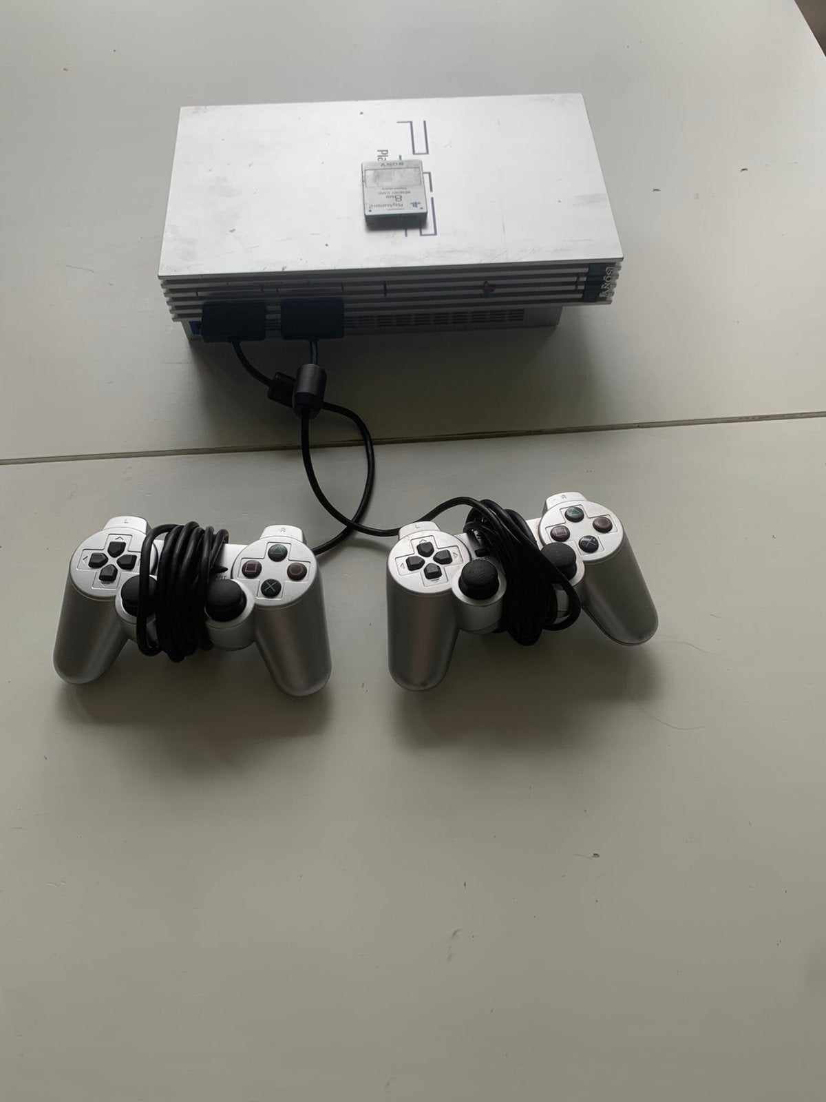 Ps2 met games, Spelcomputers en Games, Phat, Met 2 controllers, Ophalen of Verzenden, Zilver
