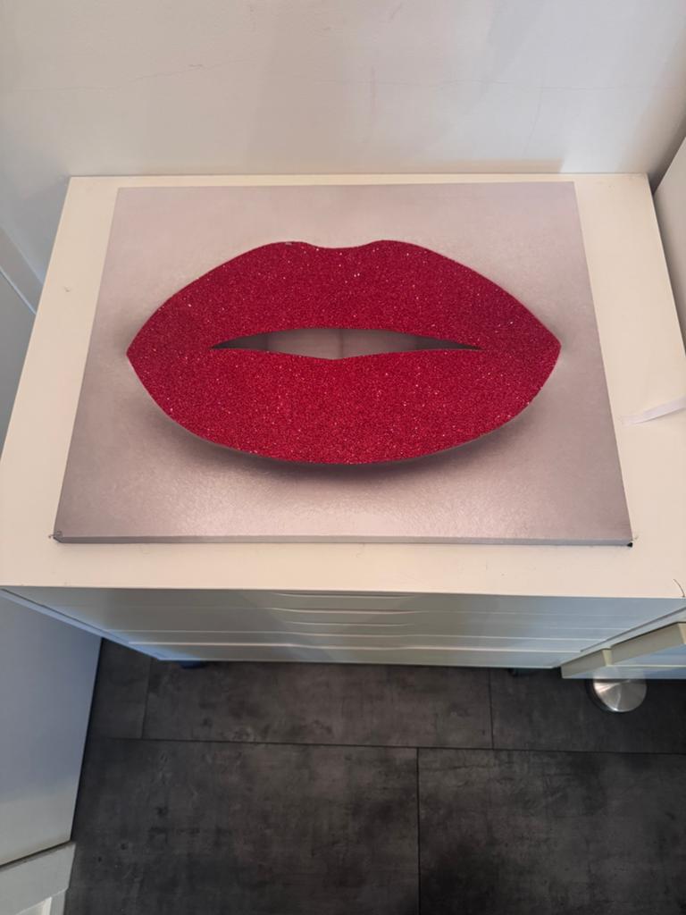 Glitter lippen canvas schilderij - Pop Art, Ophalen of Verzenden