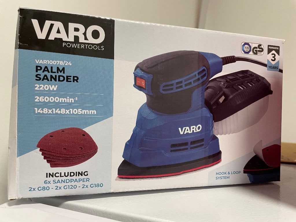Vario Powertools Palm Schuurmachine 220W, Doe-het-zelf en Verbouw, Ophalen, Gebruikt, Minder dan 600 watt, Vlakschuurmachine
