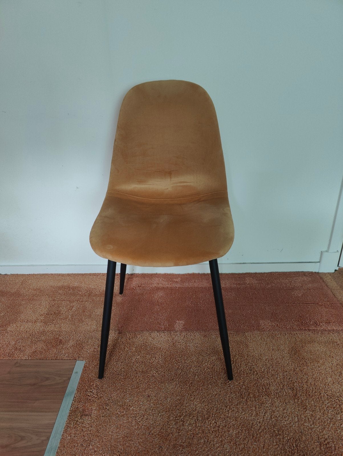 Okergele velours stoel, Ophalen, Gebruikt, Overige kleuren, Eén