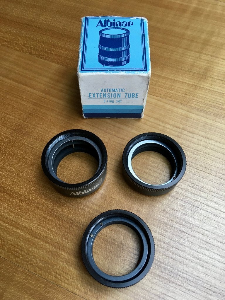 Albinar extension tube 3 ringen set (voor analoge camera’s), Ophalen of Verzenden, Zo goed als nieuw, Spiegelreflex, Overige Merken