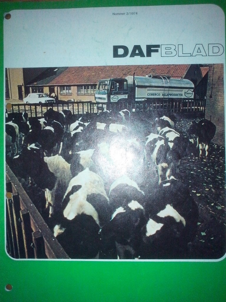 DAF Blad 1974 3 - Coberco melk 2200 4-asser voor Engeland, Ophalen of Verzenden, Zo goed als nieuw, Overige merken