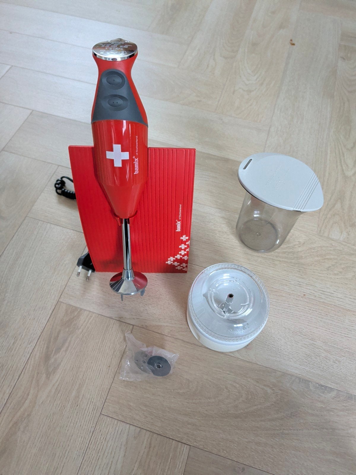 Bamix SwissLine M200 Staafmixer – 200 W, Ophalen, Gebruikt, Snijmachine, Rood