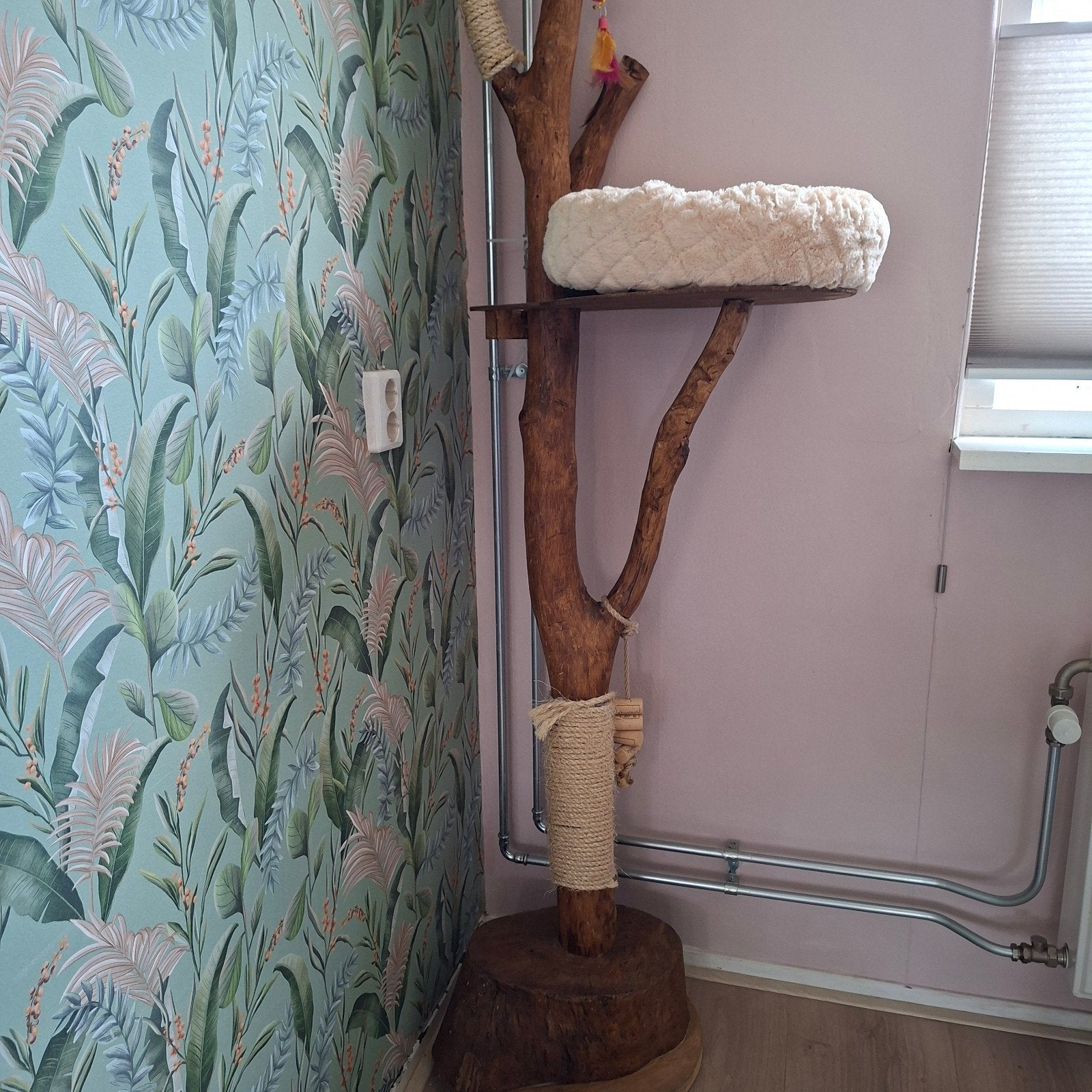 handgemaakte houten kattenkrabpaal, Dieren en Toebehoren, Ophalen, Nieuw