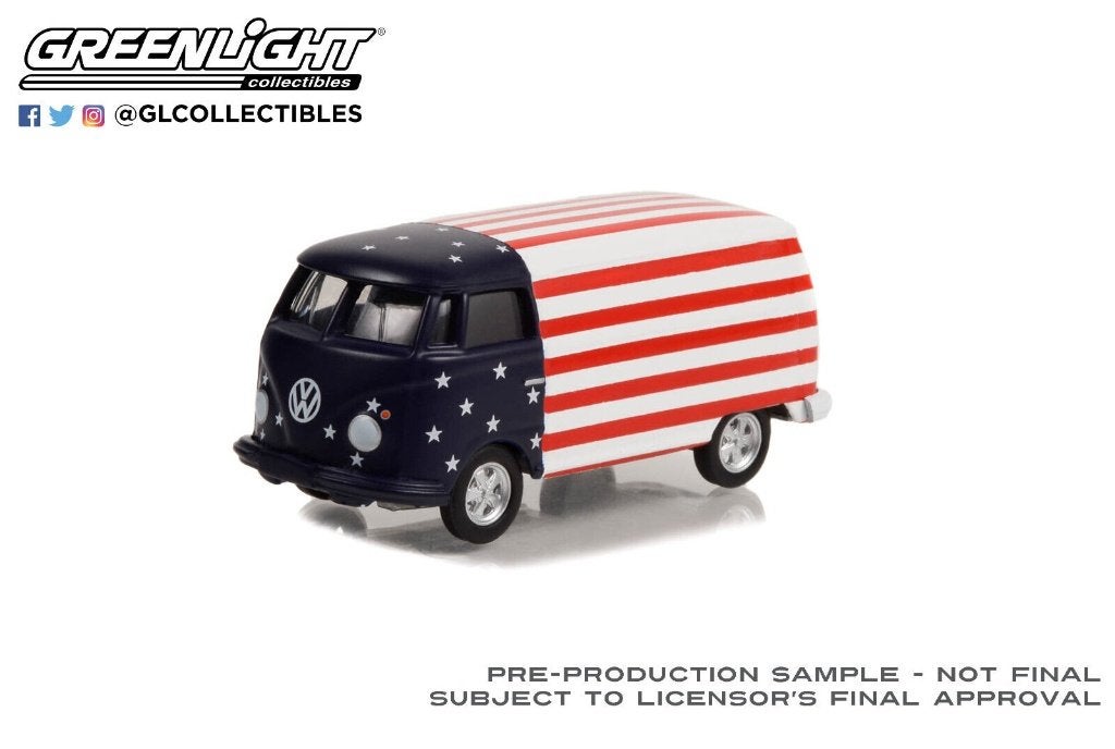 1964 VW Volkswagen bus T1 v Greenlight 1/64 Amerikaanse vlag, Ophalen of Verzenden, Nieuw, Auto