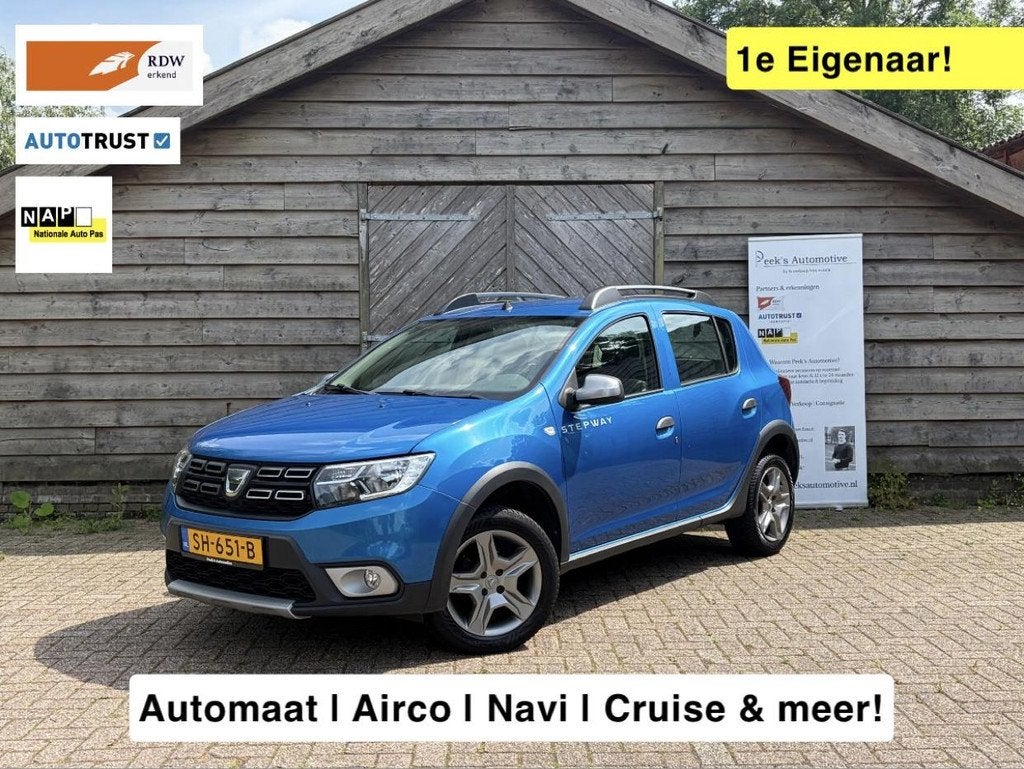 Dacia Sandero 0.9 TCe SL Stepway | Automaat | Airco | Cruise, Auto's, Dacia, Stof, Euro 6, Blauw, Origineel Nederlands