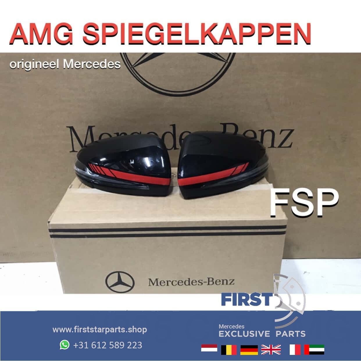 W205 S205 AMG SPIEGELKAP SET LINKS + RECHT Mercedes C43 C63, Gebruikt, -, Ophalen of Verzenden, -