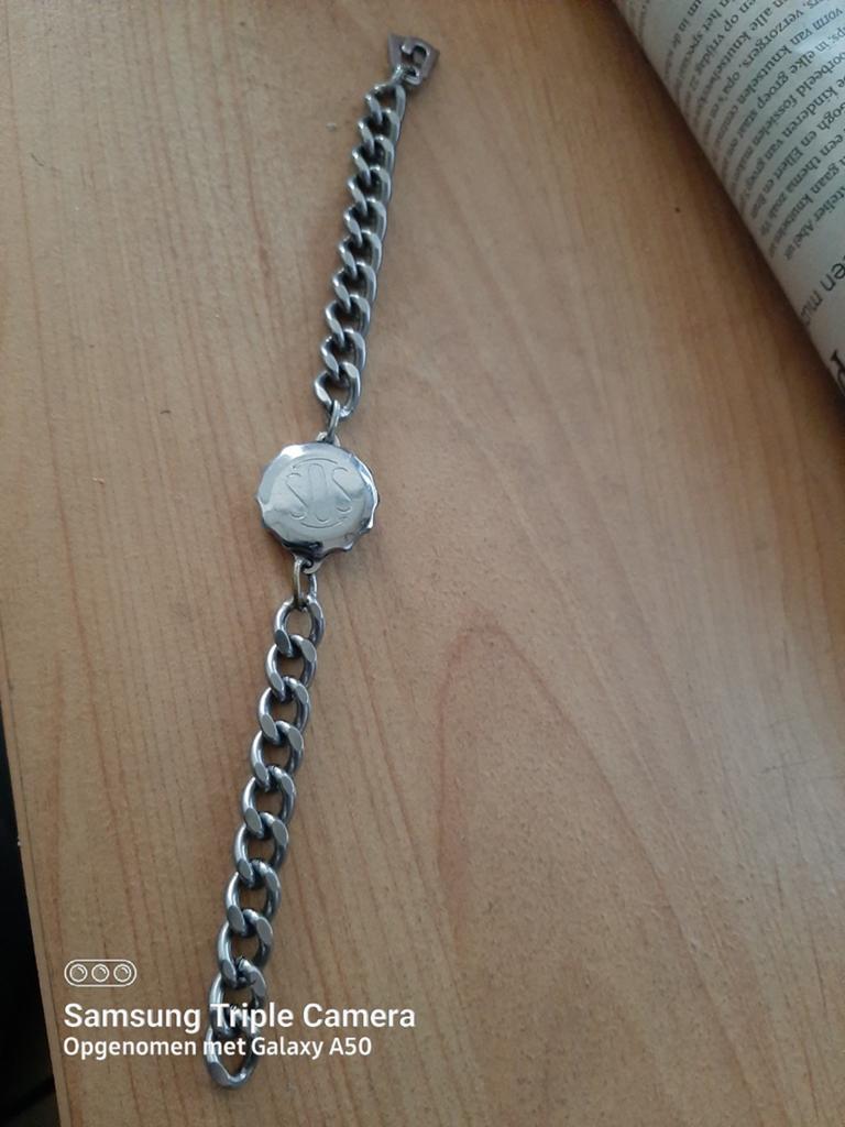 Sos armband, Ophalen, Zo goed als nieuw, Zilver, Staal