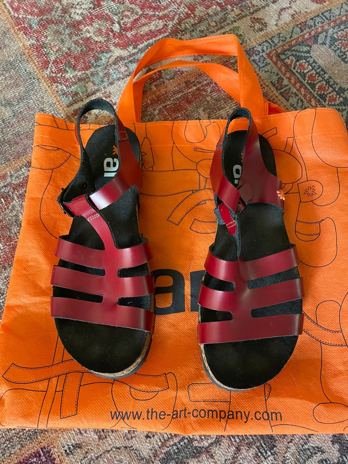 Art: sandales bordeaux, Overige kleuren, Zo goed als nieuw, Sandalen of Muiltjes, Ophalen of Verzenden