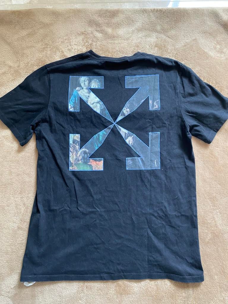 Off-White Caravaggio Graphic Black Tee, Kleding | Heren, T-shirts, Zo goed als nieuw, Maat 48/50 (M), Zwart, Ophalen of Verzenden