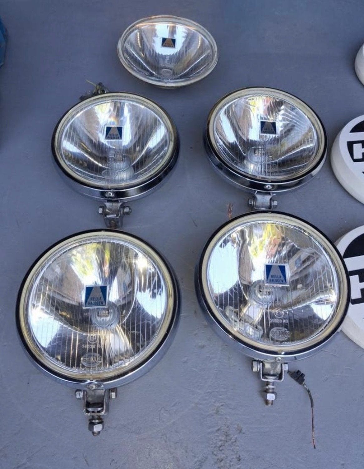 Hella 192 Rallye Verstralers met Kappen - Set van 4, Auto-onderdelen, Verlichting, Ophalen of Verzenden, Gebruikt, Universele onderdelen