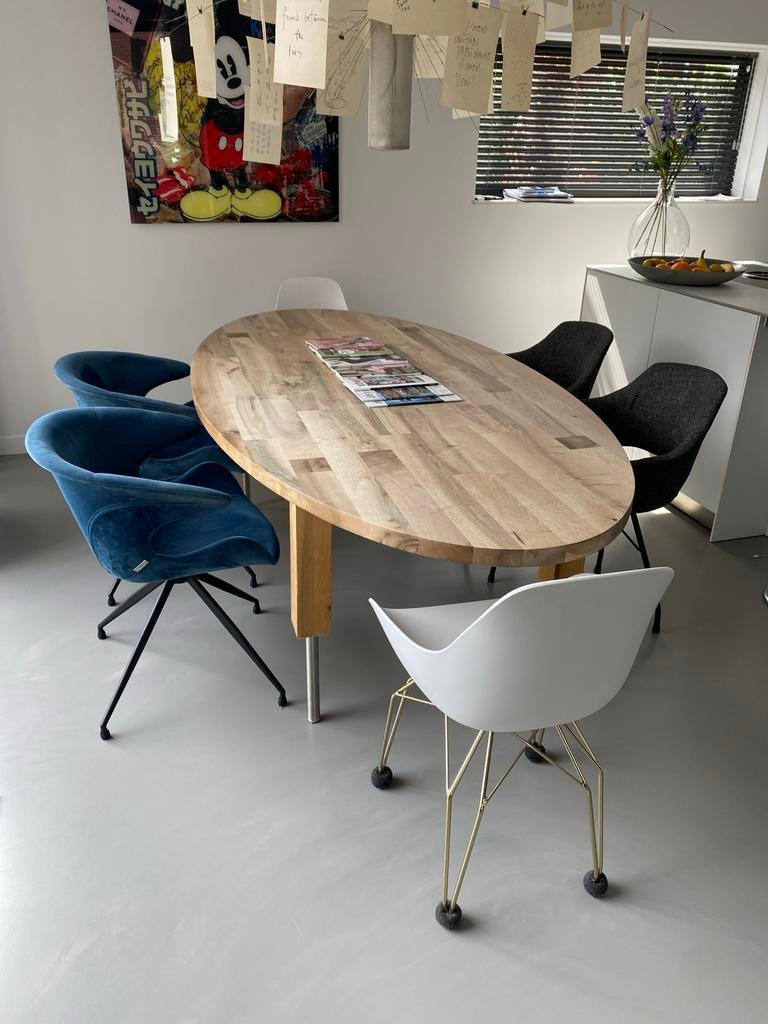 Set van 6 design stoelen: Zuiver, Dyyk en Kubikoff, Huis en Inrichting, Ophalen, Gebruikt, Overige kleuren, Stof