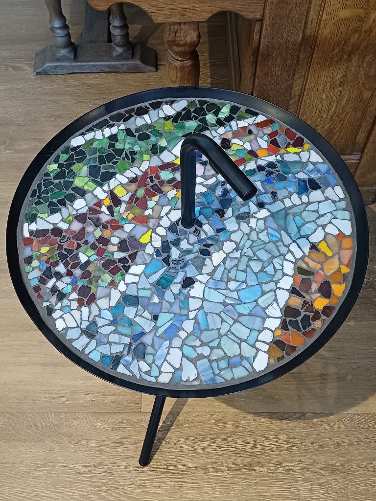 Mozaïek bijzettafel, Ophalen, Rond, Minder dan 55 cm, 45 tot 60 cm