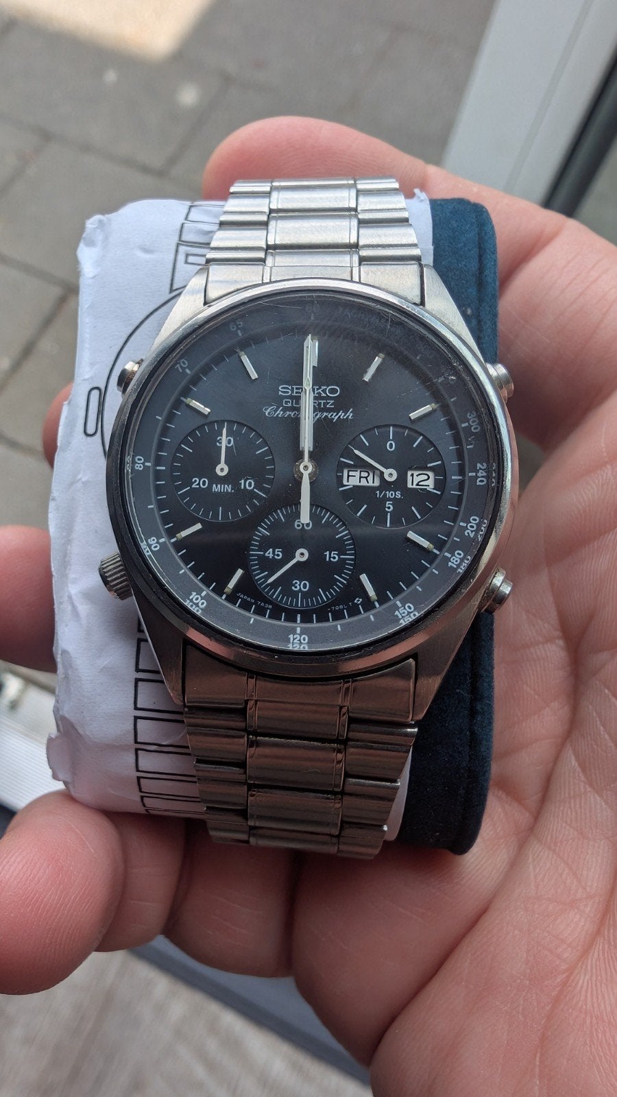 Vintage Seiko Quartz Chronograph – Werking onbekend, Sieraden, Tassen en Uiterlijk, Horloges | Heren, Ophalen of Verzenden, Gebruikt